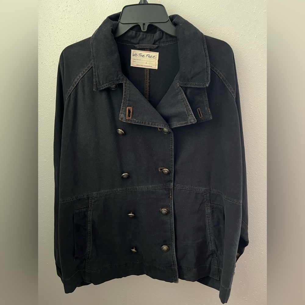 Free People Viva Surplus Jacket In Black Size Large New - Picture 3 of 14